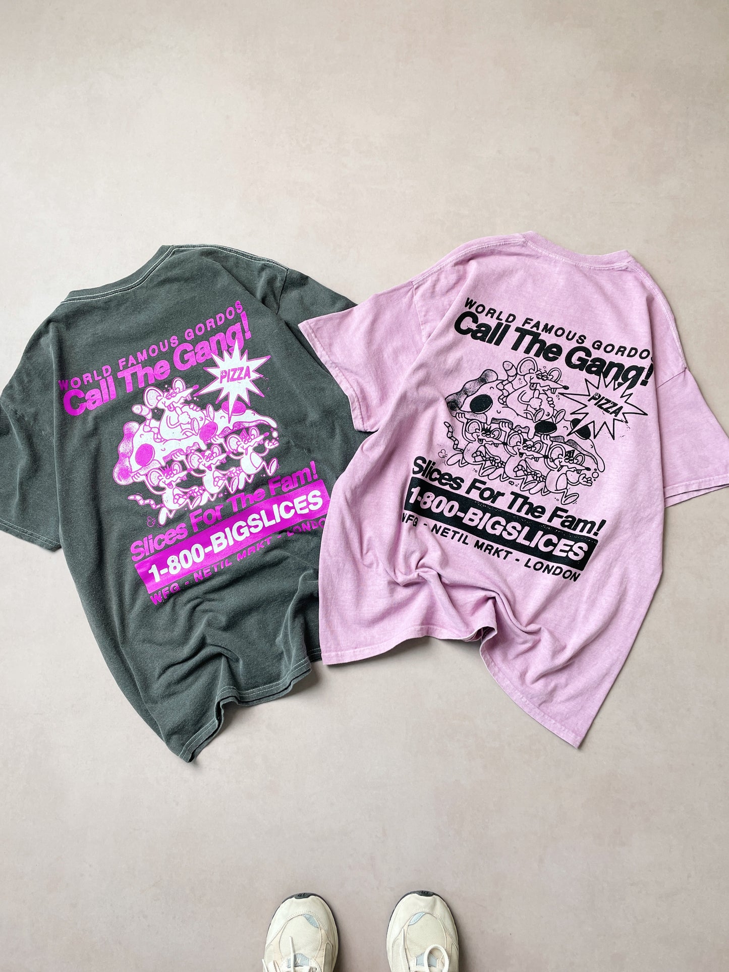World Famous Gordos 'Call The Gang' Vintage Washed Tee - Pink