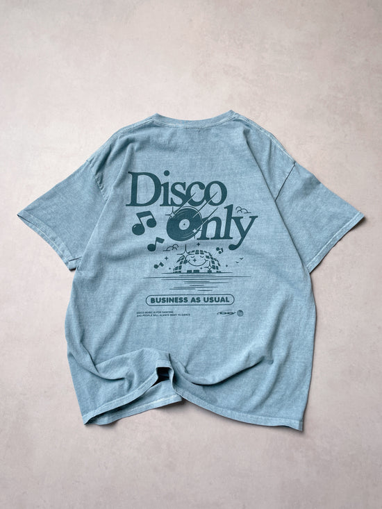 DISCO ONLY 'Business As Usual' Vintage Washed Tee - Blue