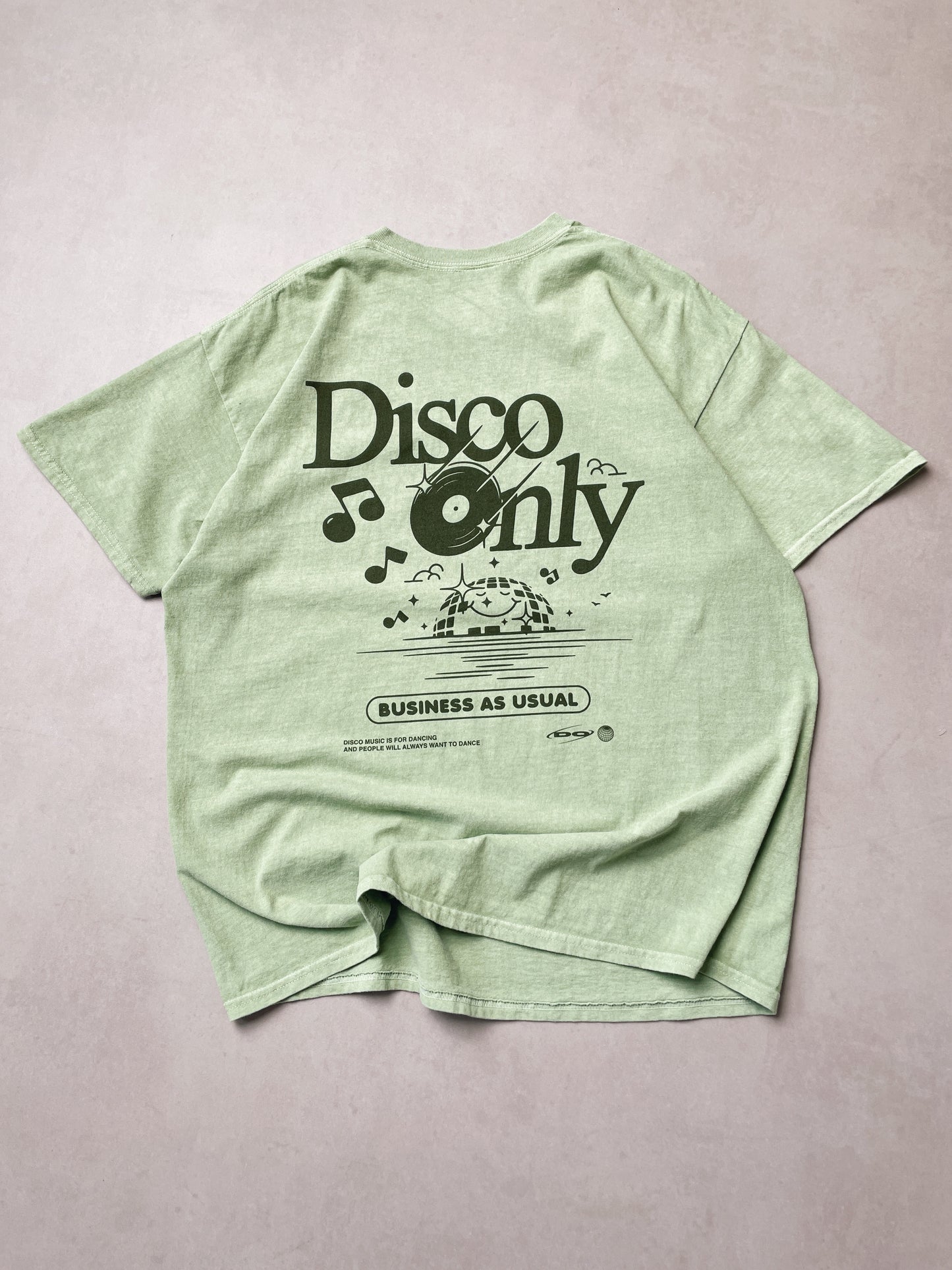 DISCO ONLY 'Business As Usual' Vintage Washed Tee - Pistachio