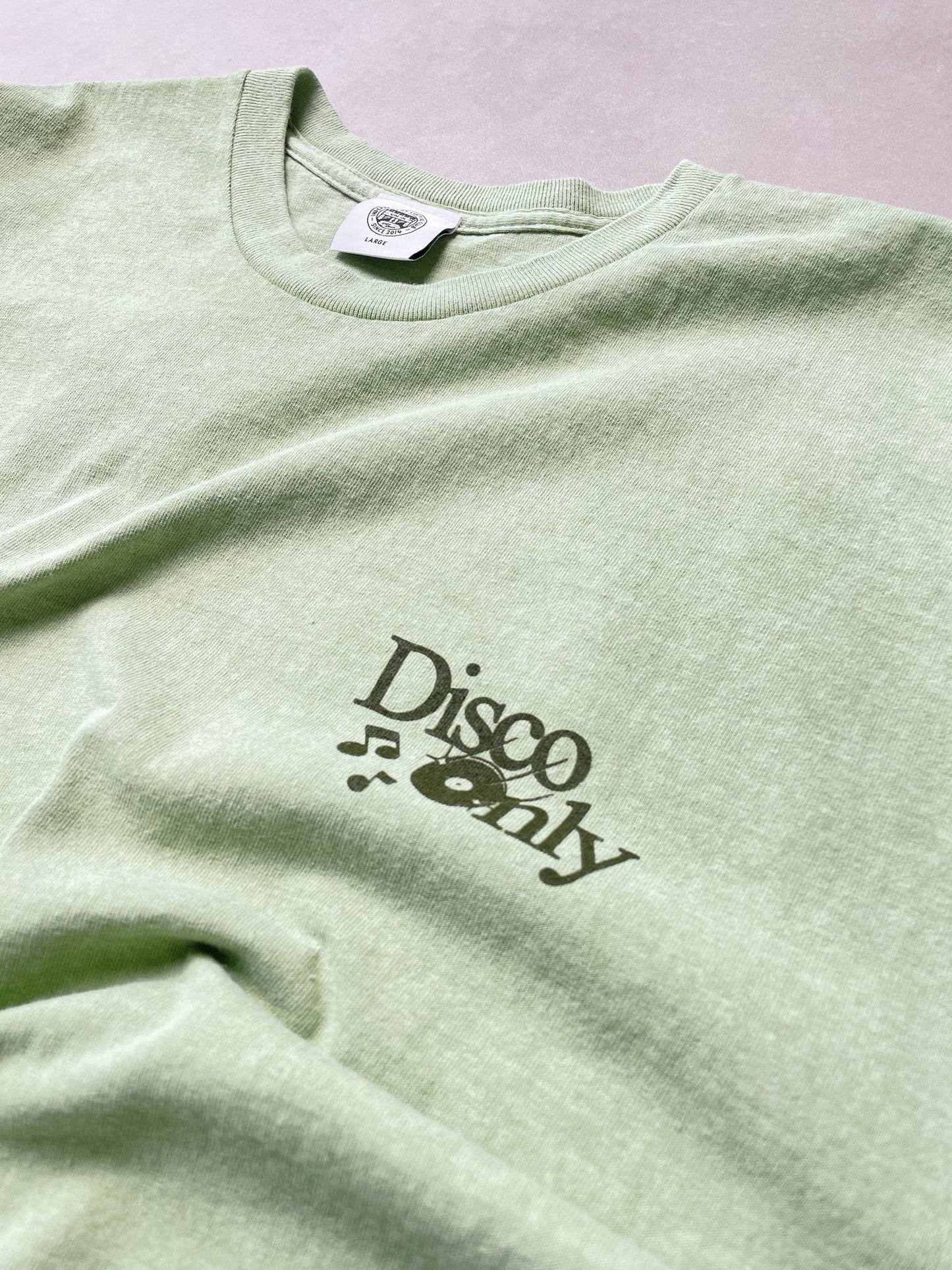 DISCO ONLY 'Business As Usual' Vintage Washed Tee - Pistachio