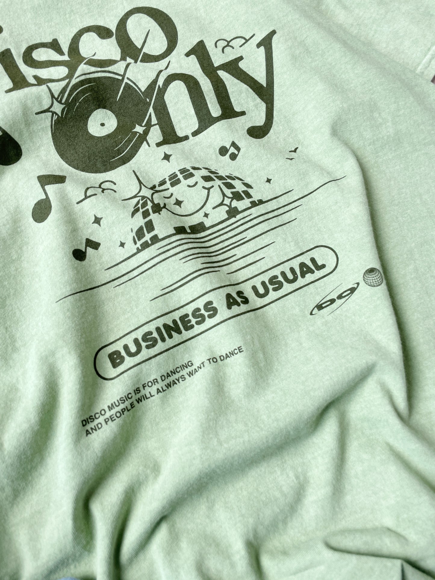 DISCO ONLY 'Business As Usual' Vintage Washed Tee - Pistachio