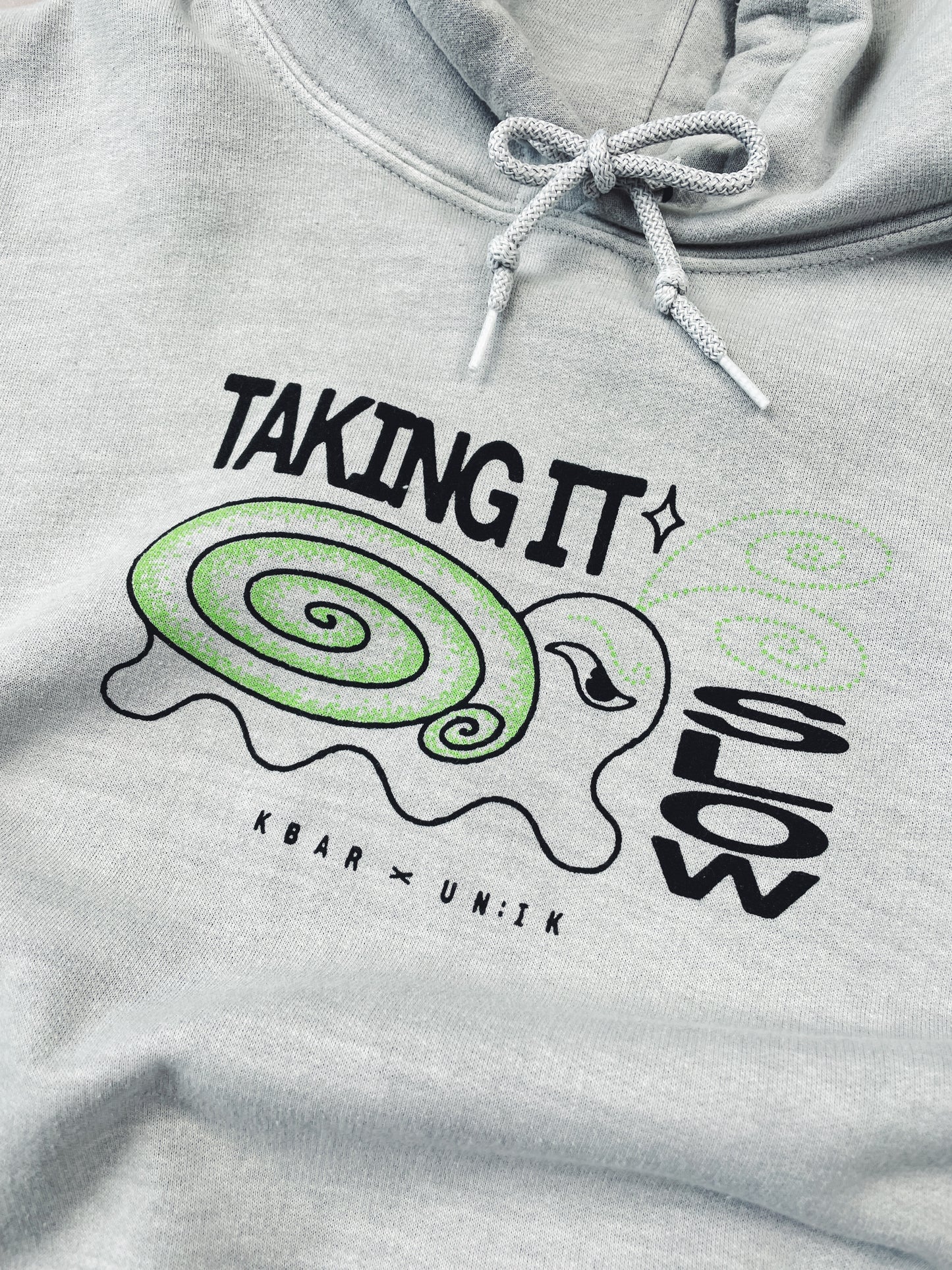KBAR X UN:IK 'Taking It Slow' Vintage Washed Hoodie - Grey