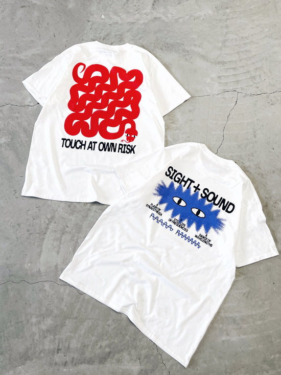 KBAR X UN:IK 'Touch At Own Risk' Tee - White