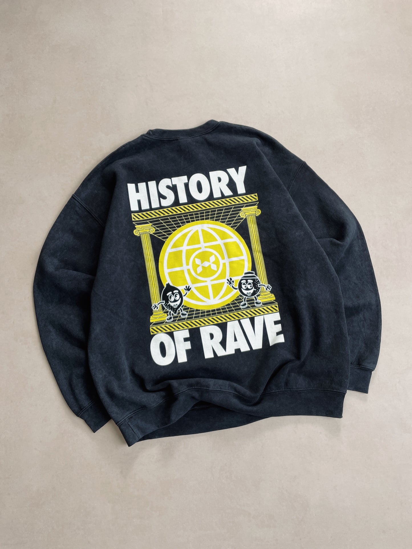 History Of Rave 'Colosseum' Acid Wash Sweater - Black