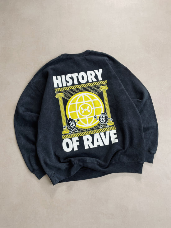 History Of Rave 'Colosseum' Acid Wash Sweater - Black