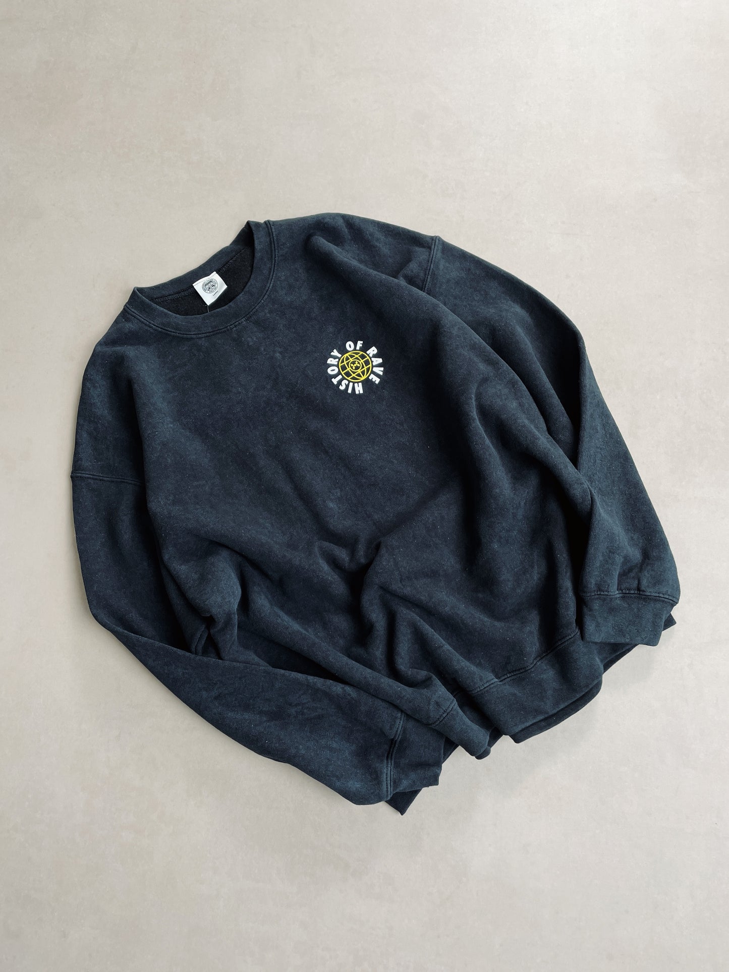 History Of Rave 'Colosseum' Acid Wash Sweater - Black