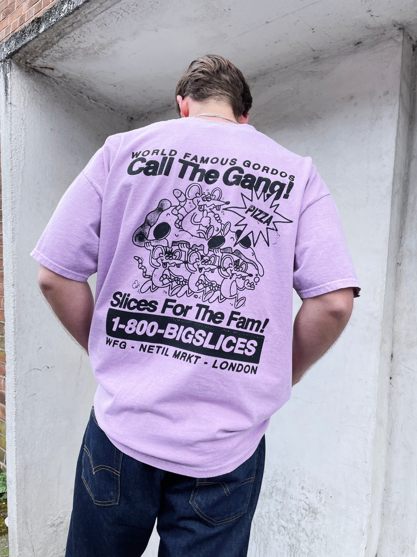 World Famous Gordos 'Call The Gang' Vintage Washed Tee - Pink