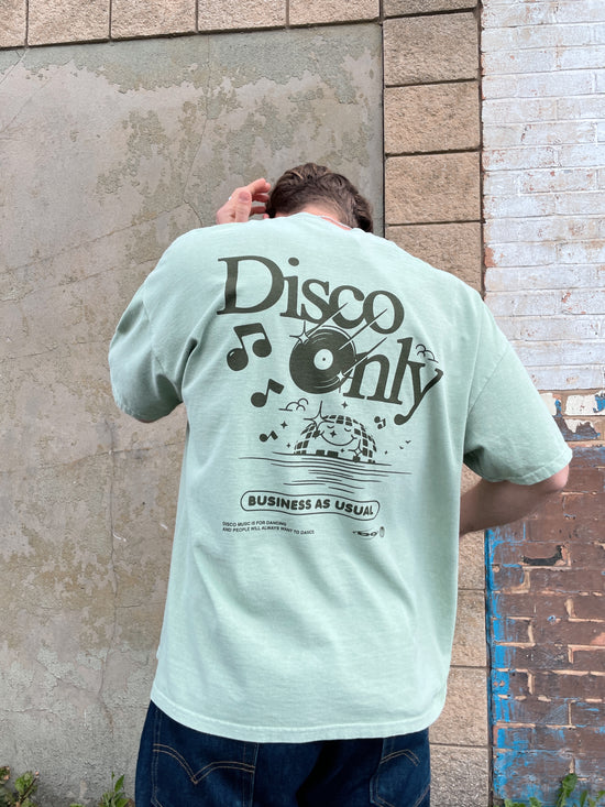 DISCO ONLY 'Business As Usual' Vintage Washed Tee - Pistachio