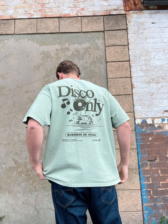 DISCO ONLY 'Business As Usual' Vintage Washed Tee - Pistachio