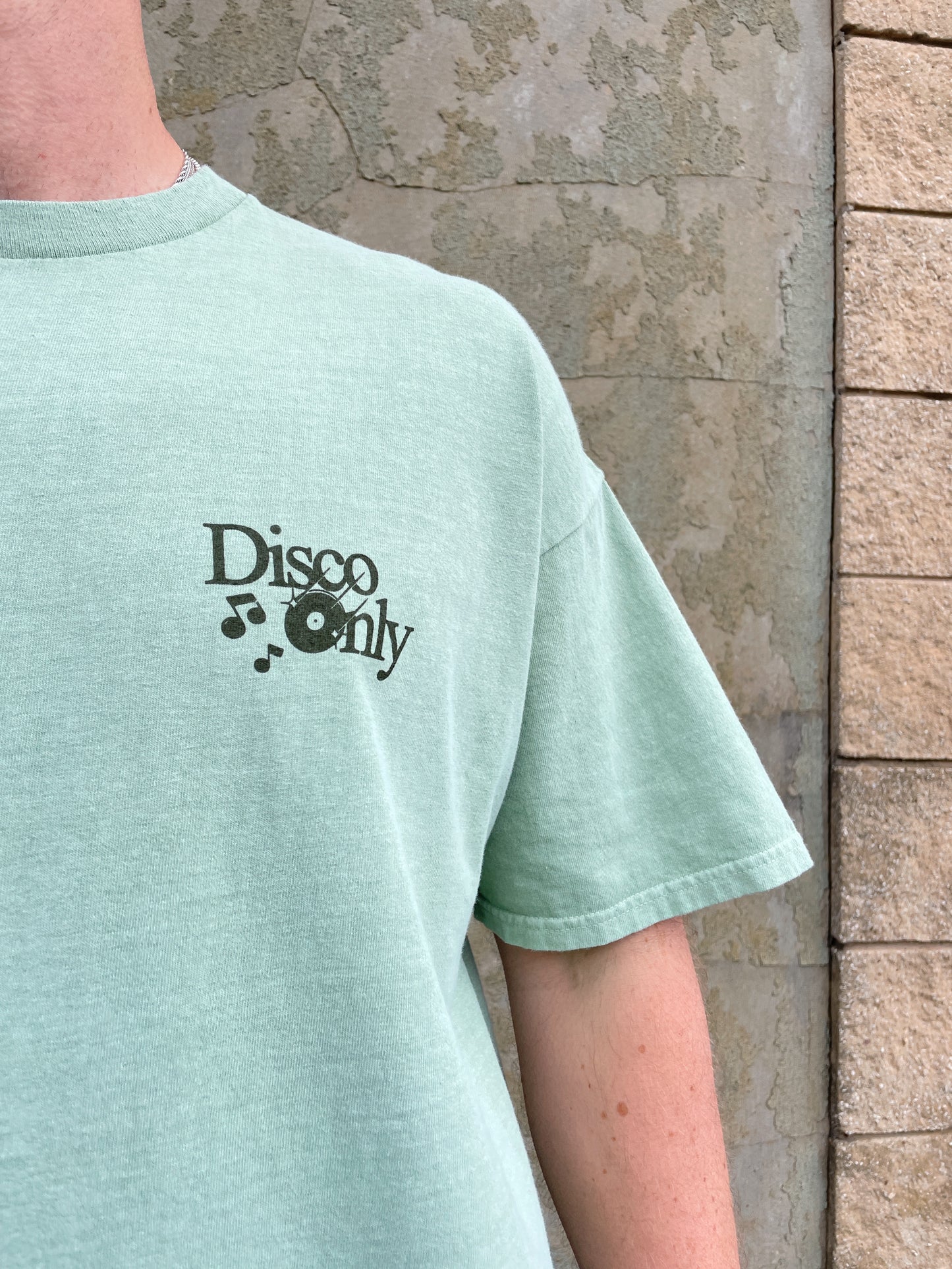 DISCO ONLY 'Business As Usual' Vintage Washed Tee - Pistachio