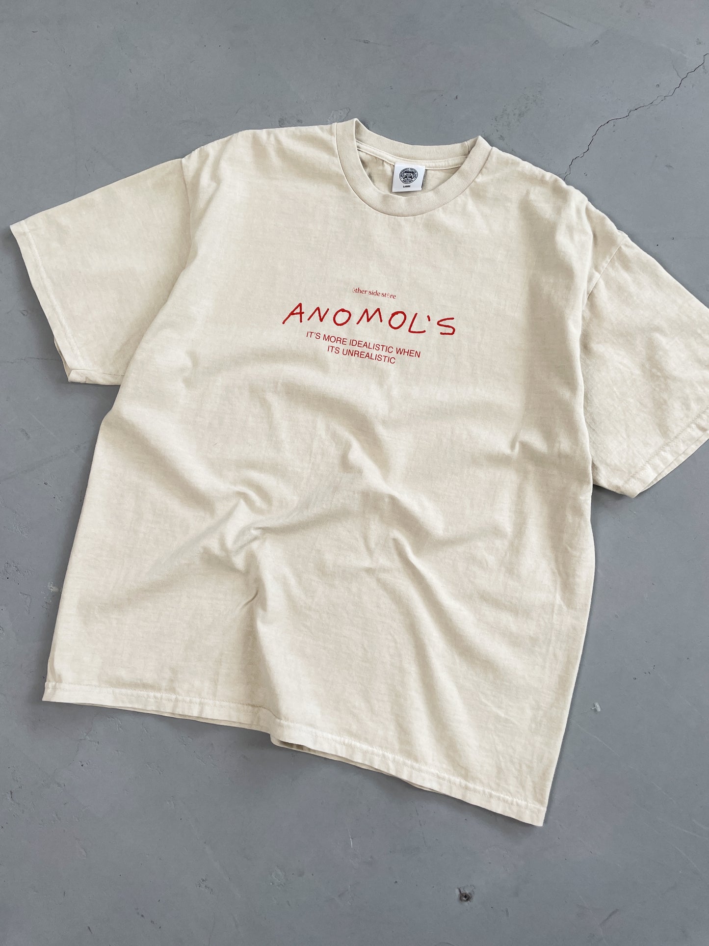 Other Side Store 'Anomols' Vintage Washed Tee - Cream