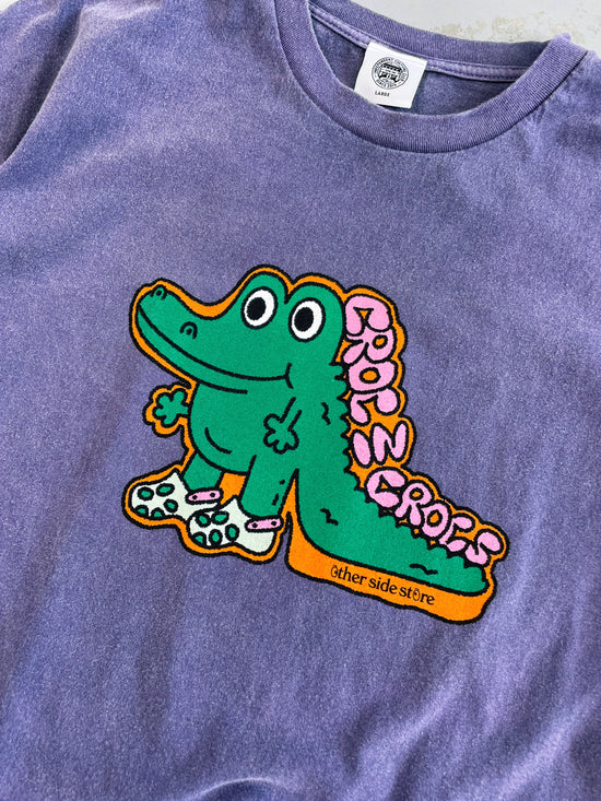 Other Side Store 'Croc In Crocs' Vintage Washed Tee - Violet