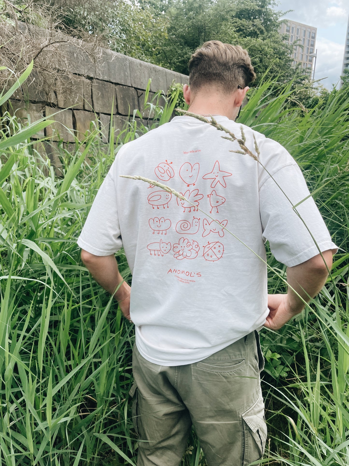 Other Side Store 'Anomols' Vintage Washed Tee - Cream