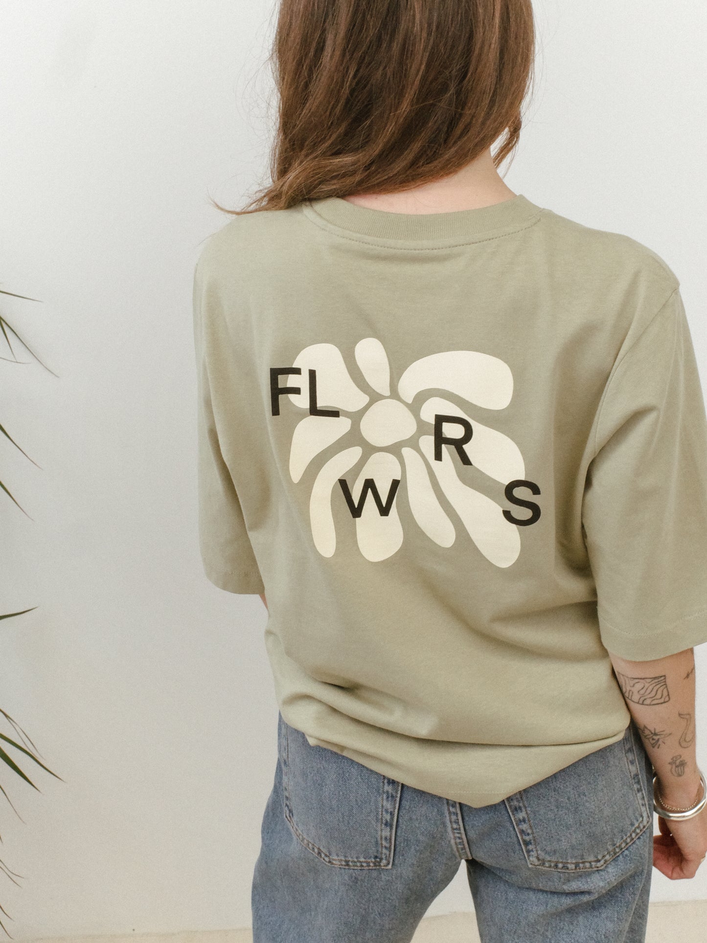 FLWRS Organic Boxy Tee - Sage