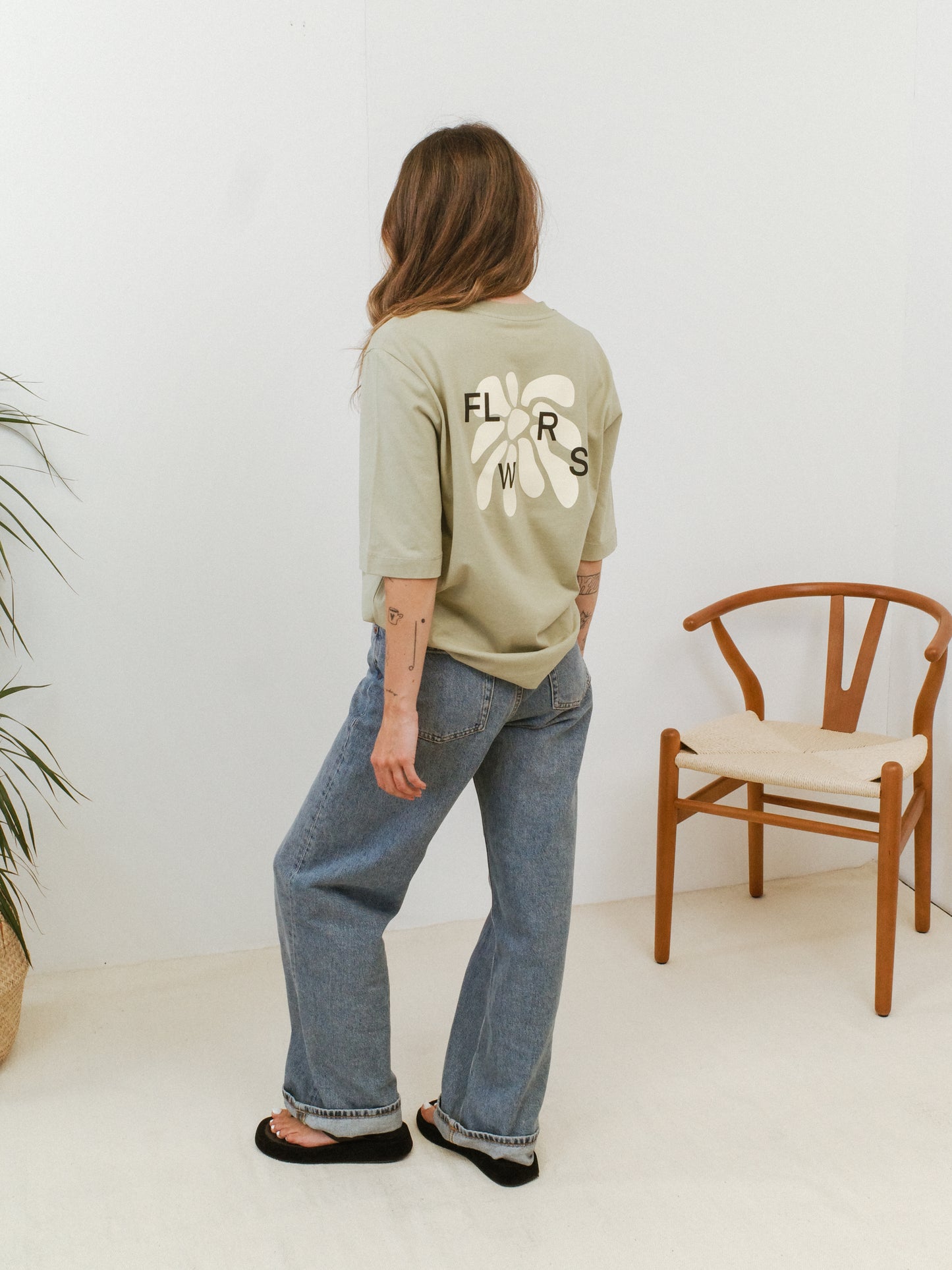Load image into Gallery viewer, FLWRS Organic Boxy Tee - Sage
