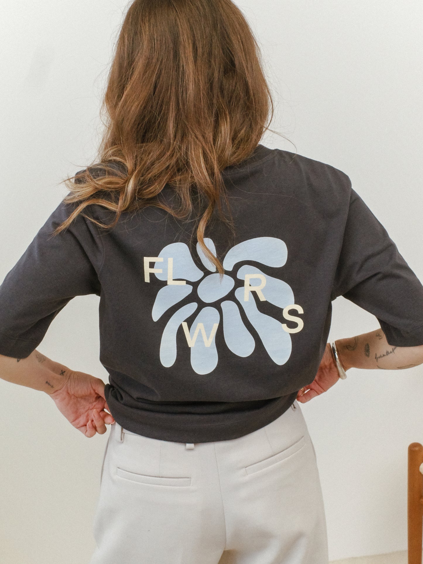 FLWRS Organic Boxy Tee - Ink Navy