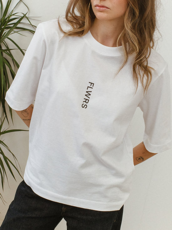 FLWRS Organic Boxy Tee - White