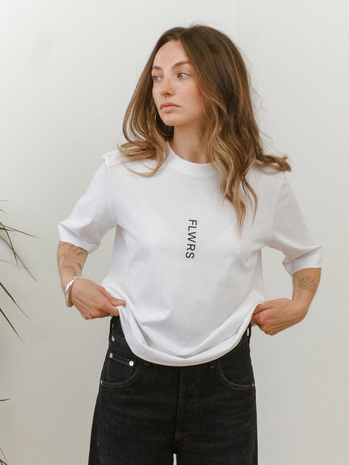 FLWRS Organic Boxy Tee - White