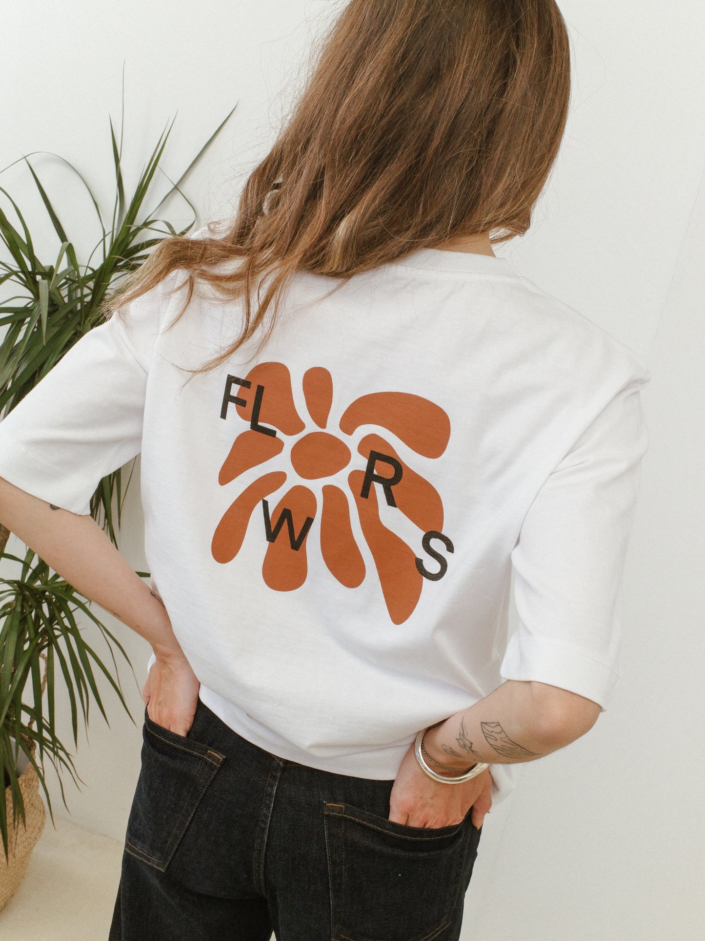 FLWRS Organic Boxy Tee - White