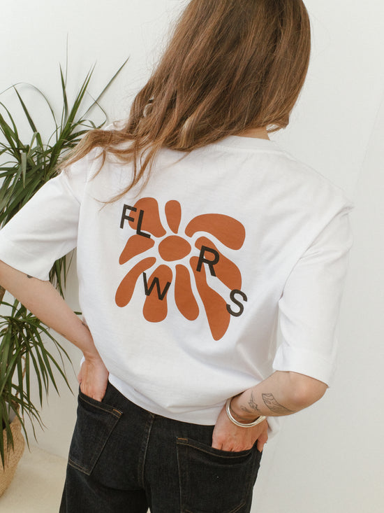 FLWRS Organic Boxy Tee - White