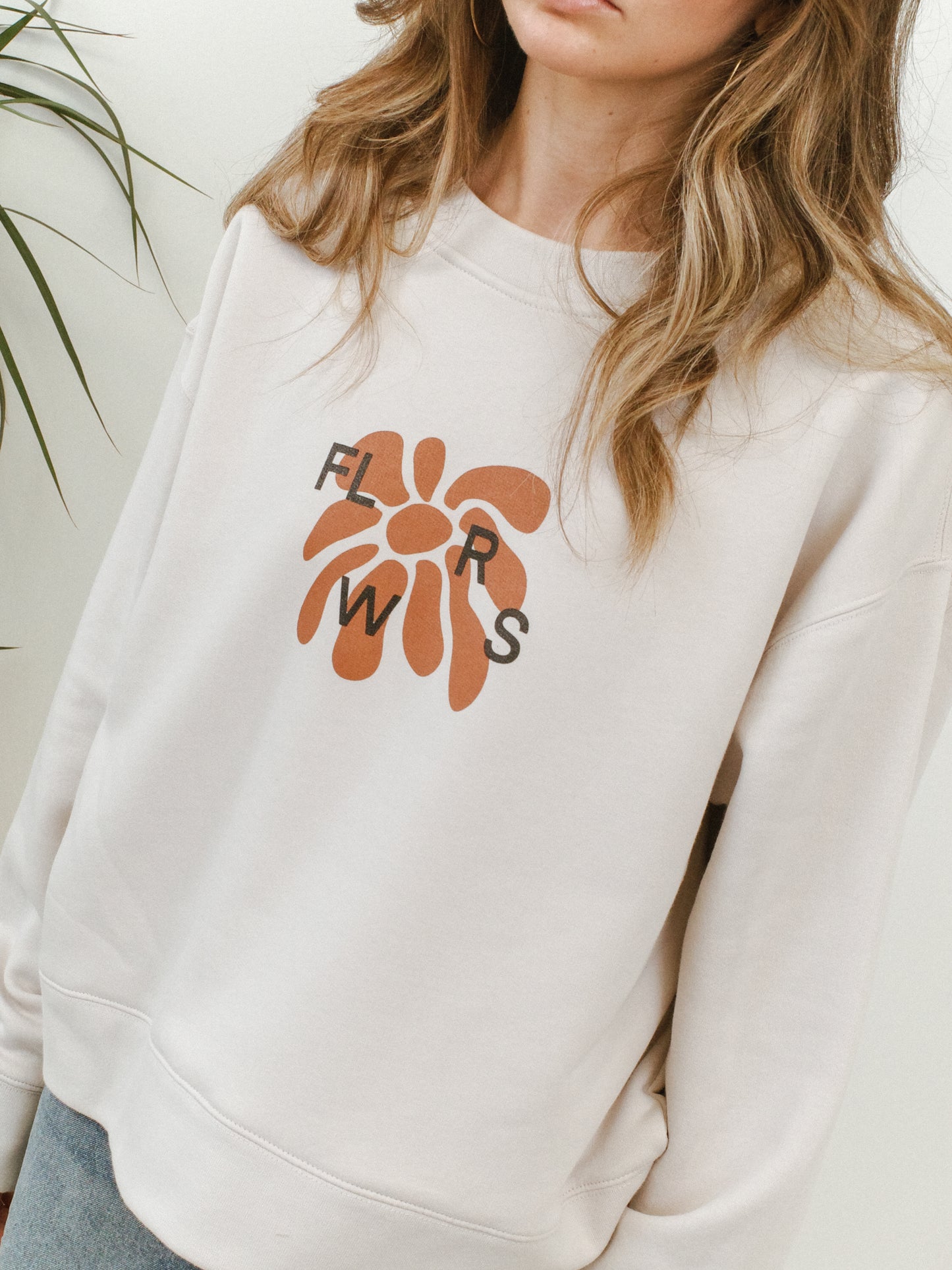 FLWRS Relaxed Crew Neck Sweater - Bone