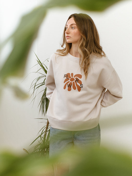 FLWRS Relaxed Crew Neck Sweater - Bone