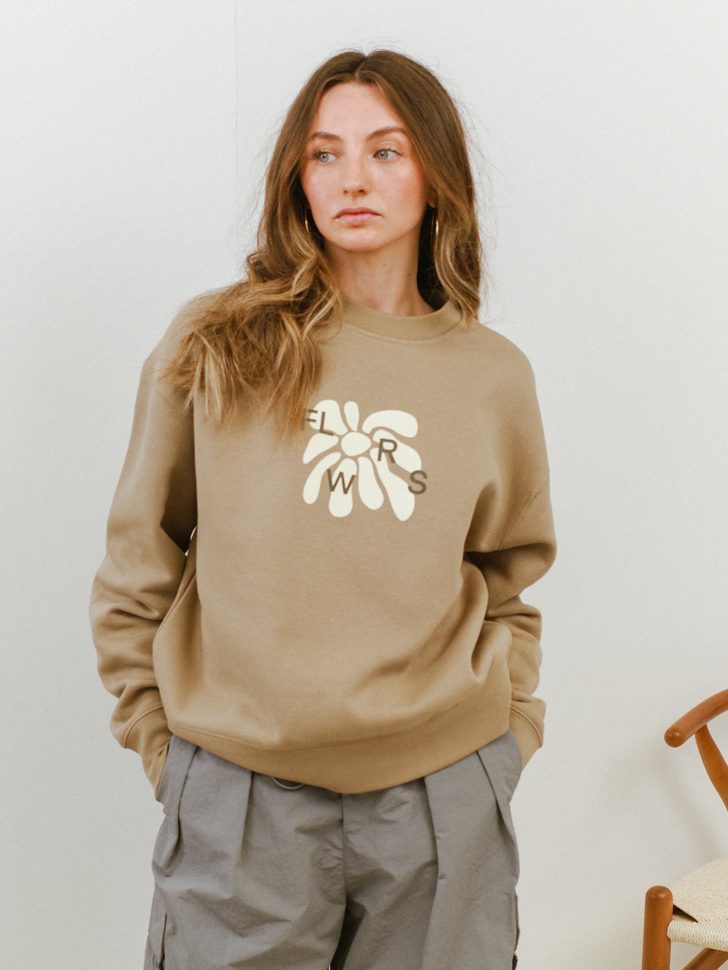 FLWRS Relaxed Crew Neck Sweater - Sand