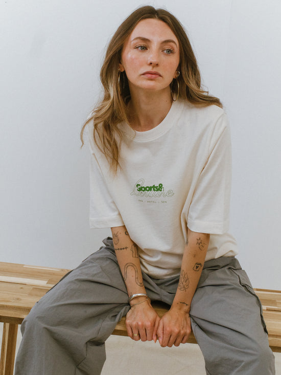 Load image into Gallery viewer, Vice 84 WMNS &amp;#39;Sports Leisure&amp;#39; Boxy Organic Tee - Natural
