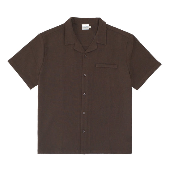 bound Heavy Cuban Textured SS Shirt - Cocoa Brown