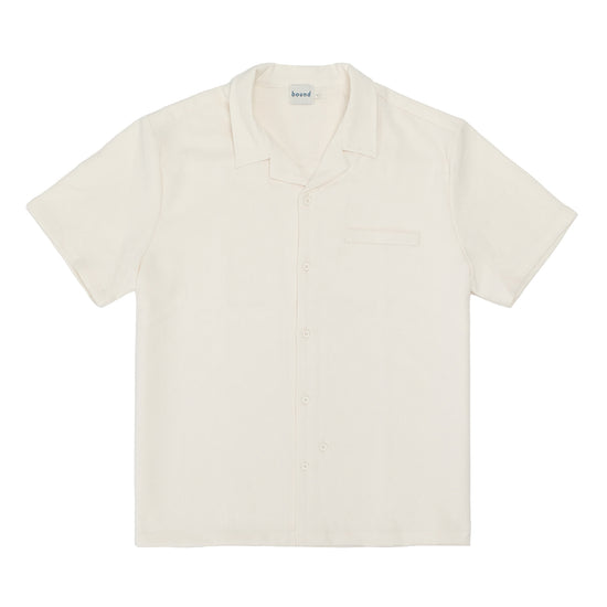 bound Heavy Cuban Textured SS Shirt - Cream