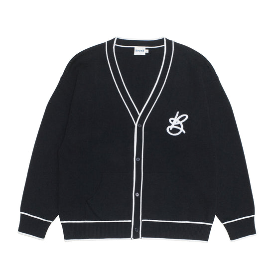 bound Signature Chenille Cardigan - Black