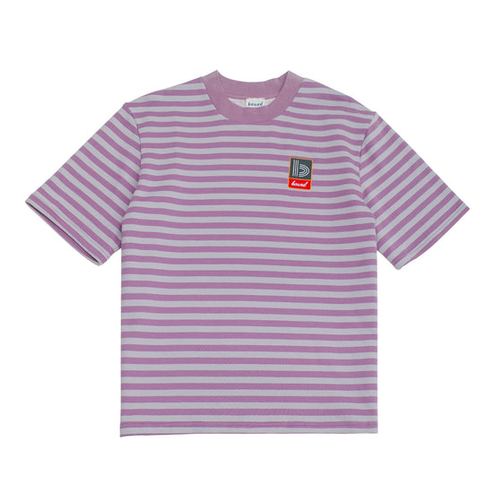 bound Stripe Retro Patch Tee - Mauve