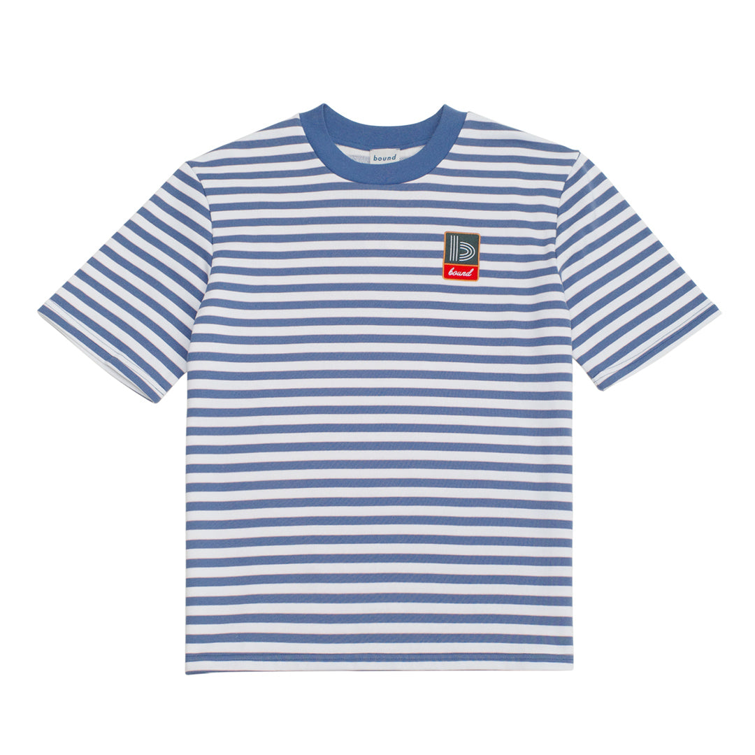 bound Stripe Retro Patch Tee - Arctic