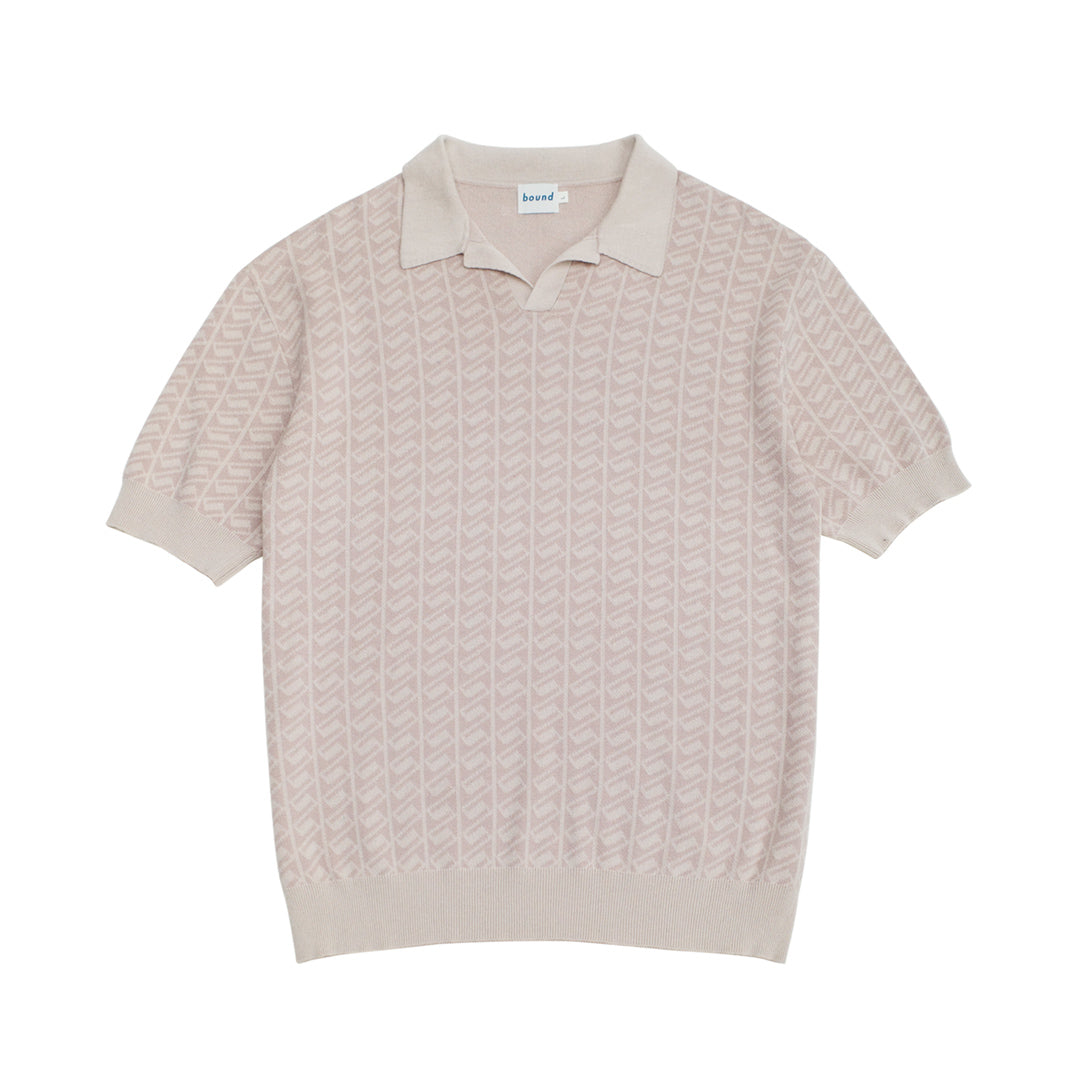 bound Harris Knit Polo - Desert Sand