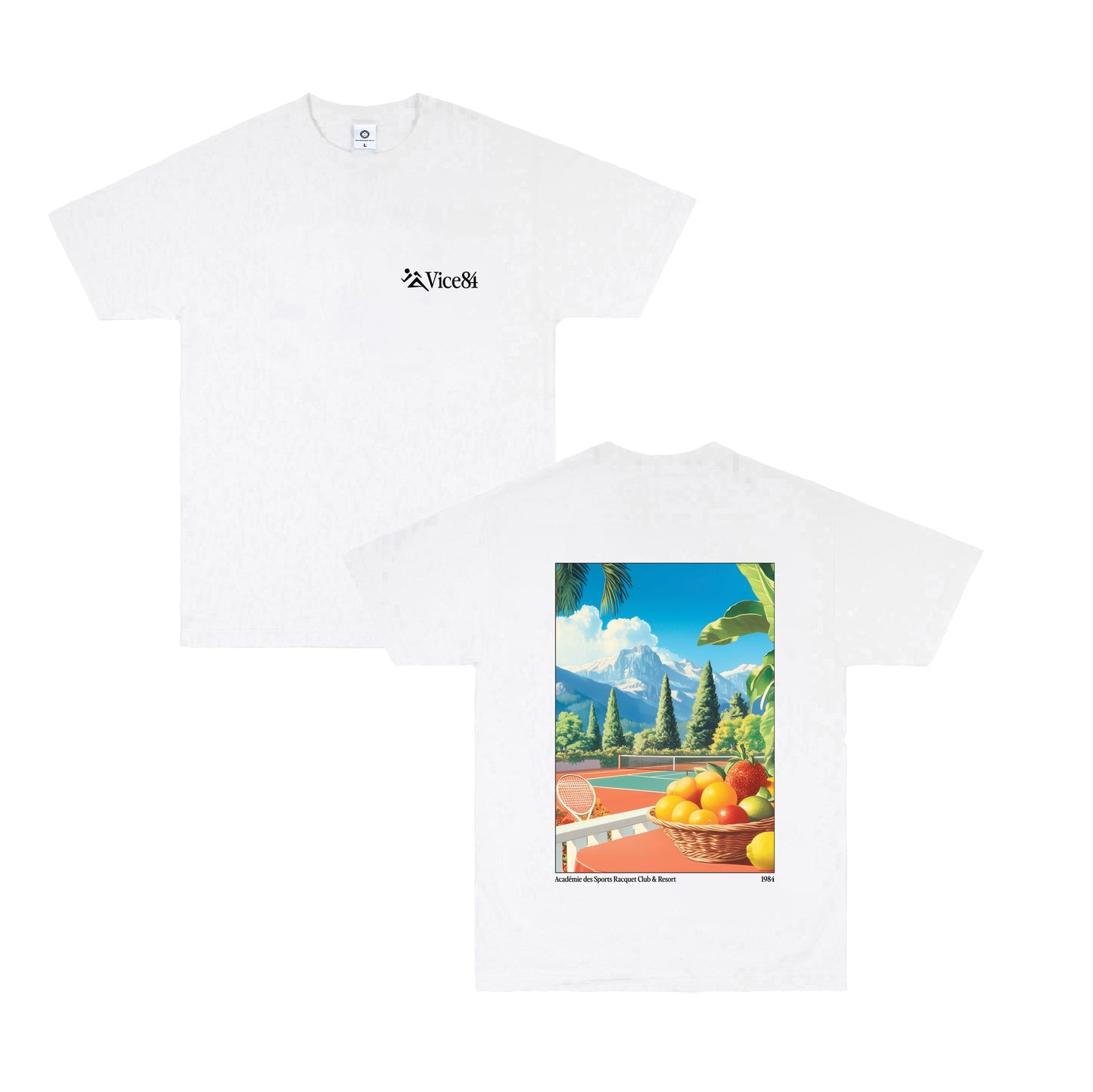 Vice 84 'Racquet Club' Tee - White