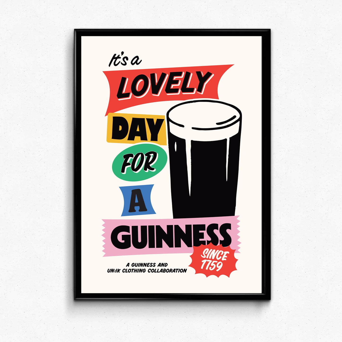 Guinness x UN:IK 'Retro' Print - Ecru