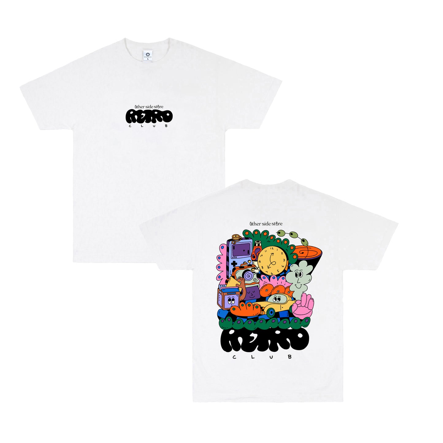 Other Side Store 'Retro Club' Tee - White