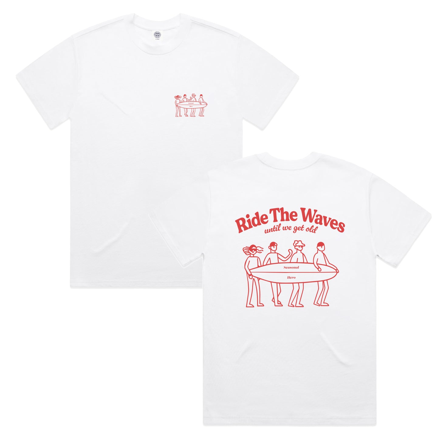 Seasonal Hero 'Ride The Waves' Tee - White