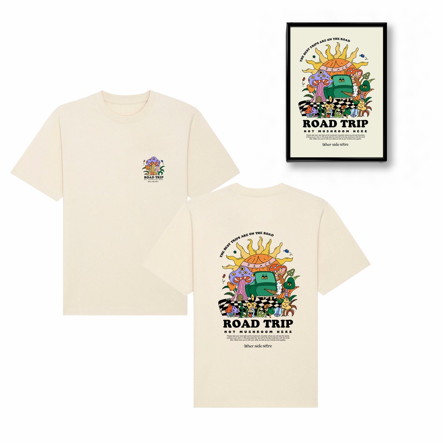 Other Side Store 'Road Trip' Organic Tee & Print Bundle