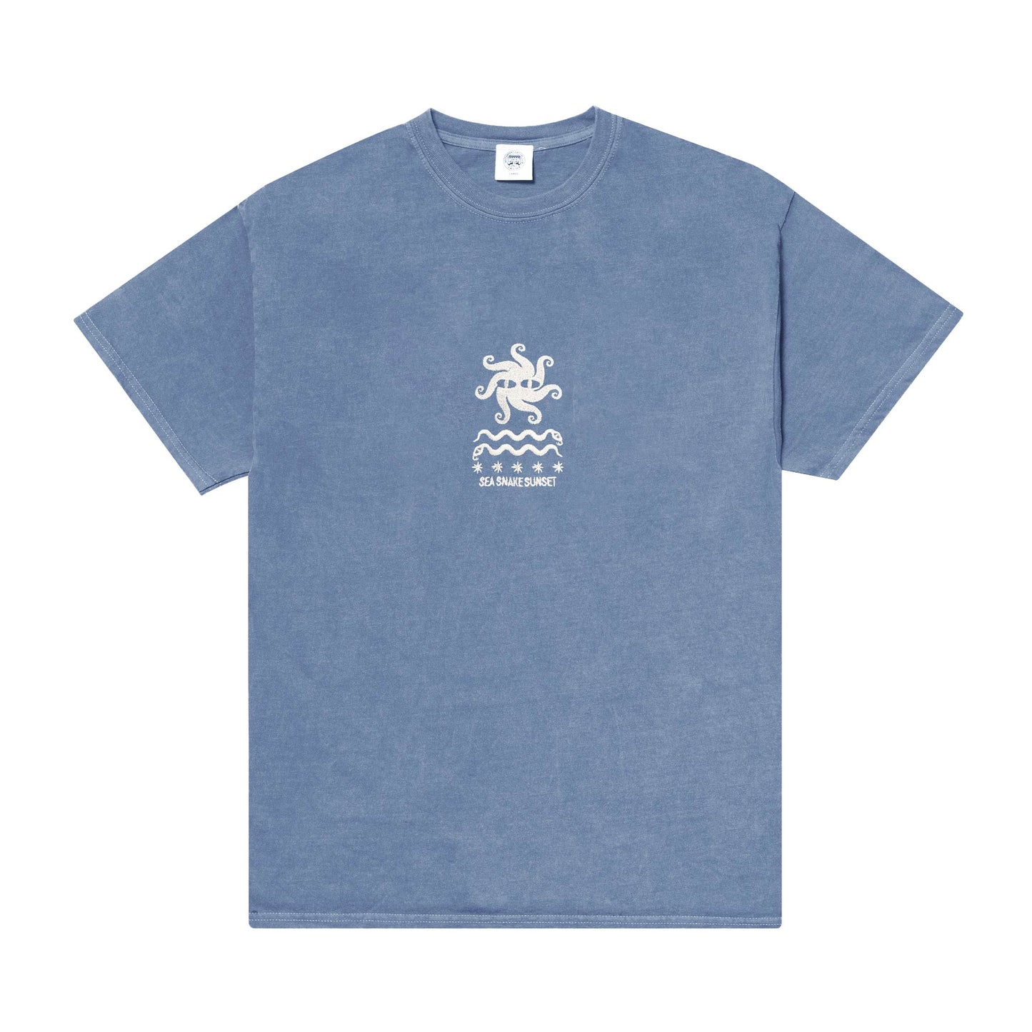 KBAR X UN:IK 'Sea Snake' Vintage Washed Embroidered Tee - Blue