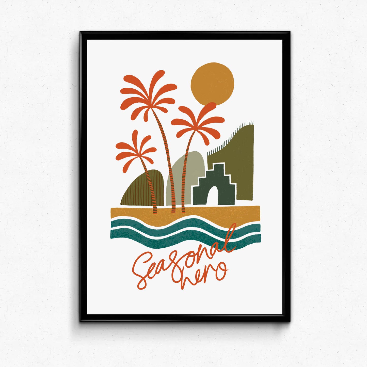 Seasonal Hero 'Palms' Print - Natural