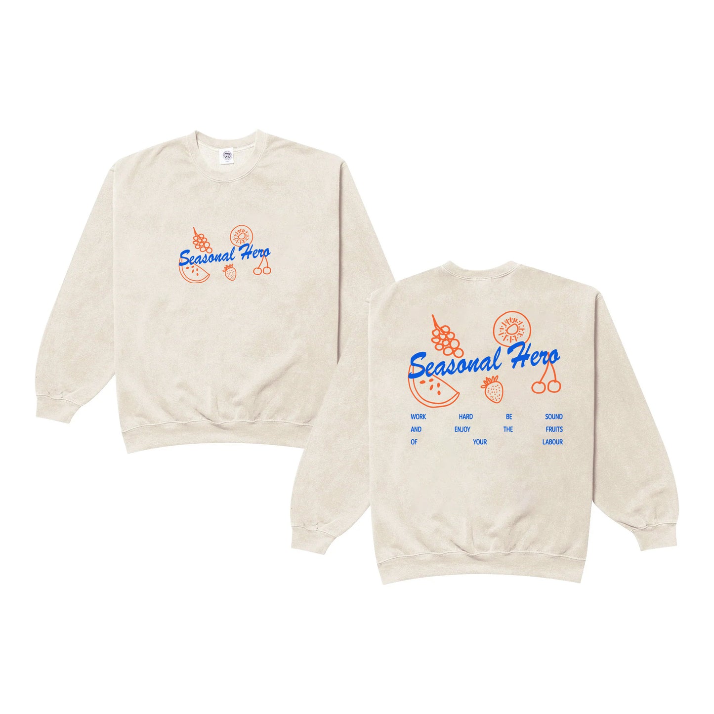 Seasonal Hero 'Fruits Of Your Labour' Vintage Washed Sweater - Cream