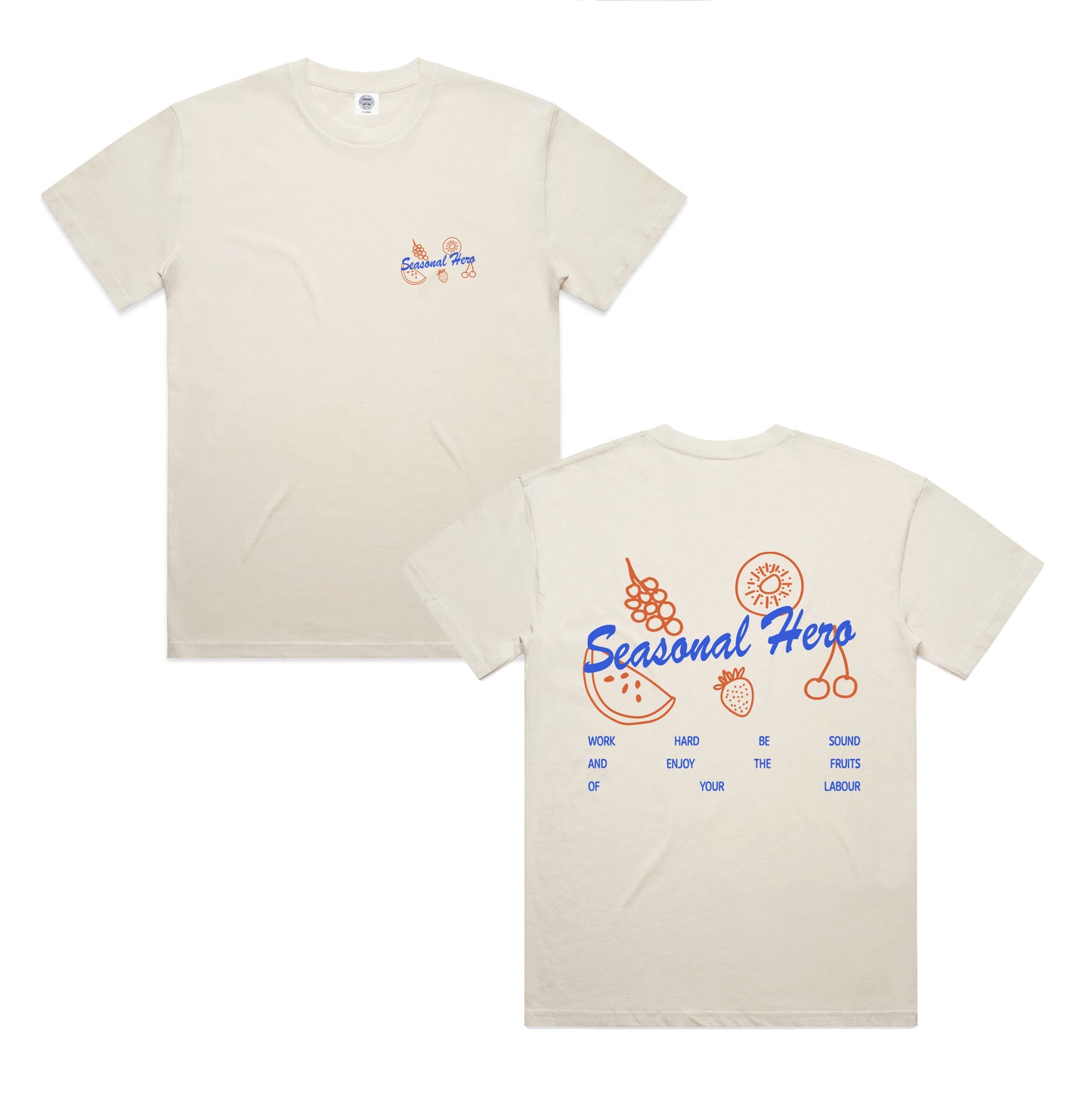 Seasonal Hero 'Fruits Of Your Labour' Tee - Ecru