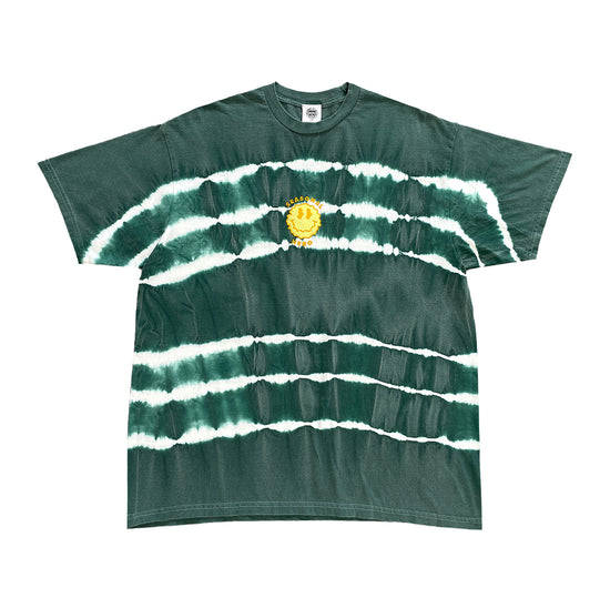 Seasonal Hero 'Trippy Smiler' Tie Dye Washed Tee - Green & White