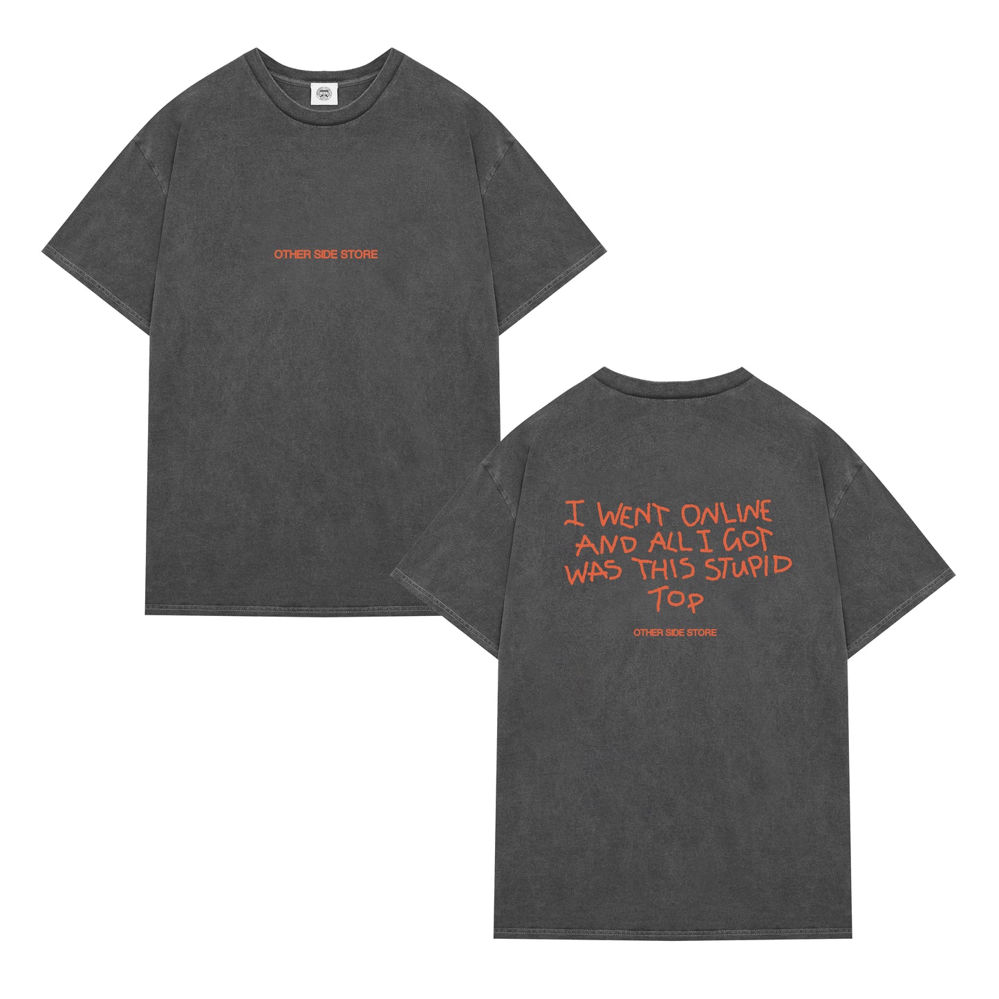 Other Side Store 'Stupid Top' Vintage Washed Tee - Black