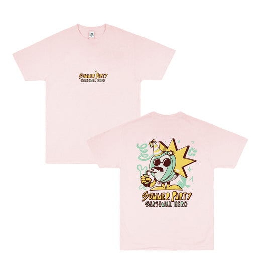 Seasonal Hero 'Summer Party' Tee - Pink