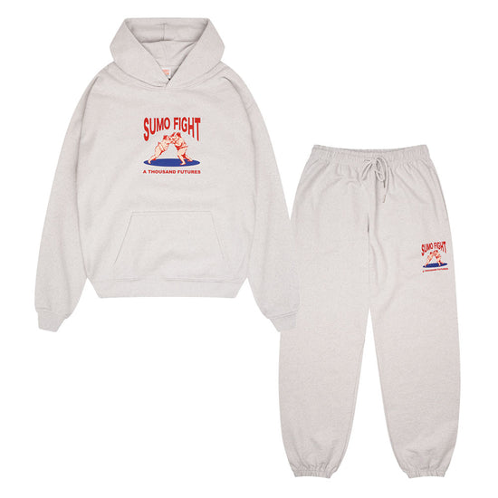 A Thousand Futures 'Sumo Fight' Hoodie & Jogger Set - Ash