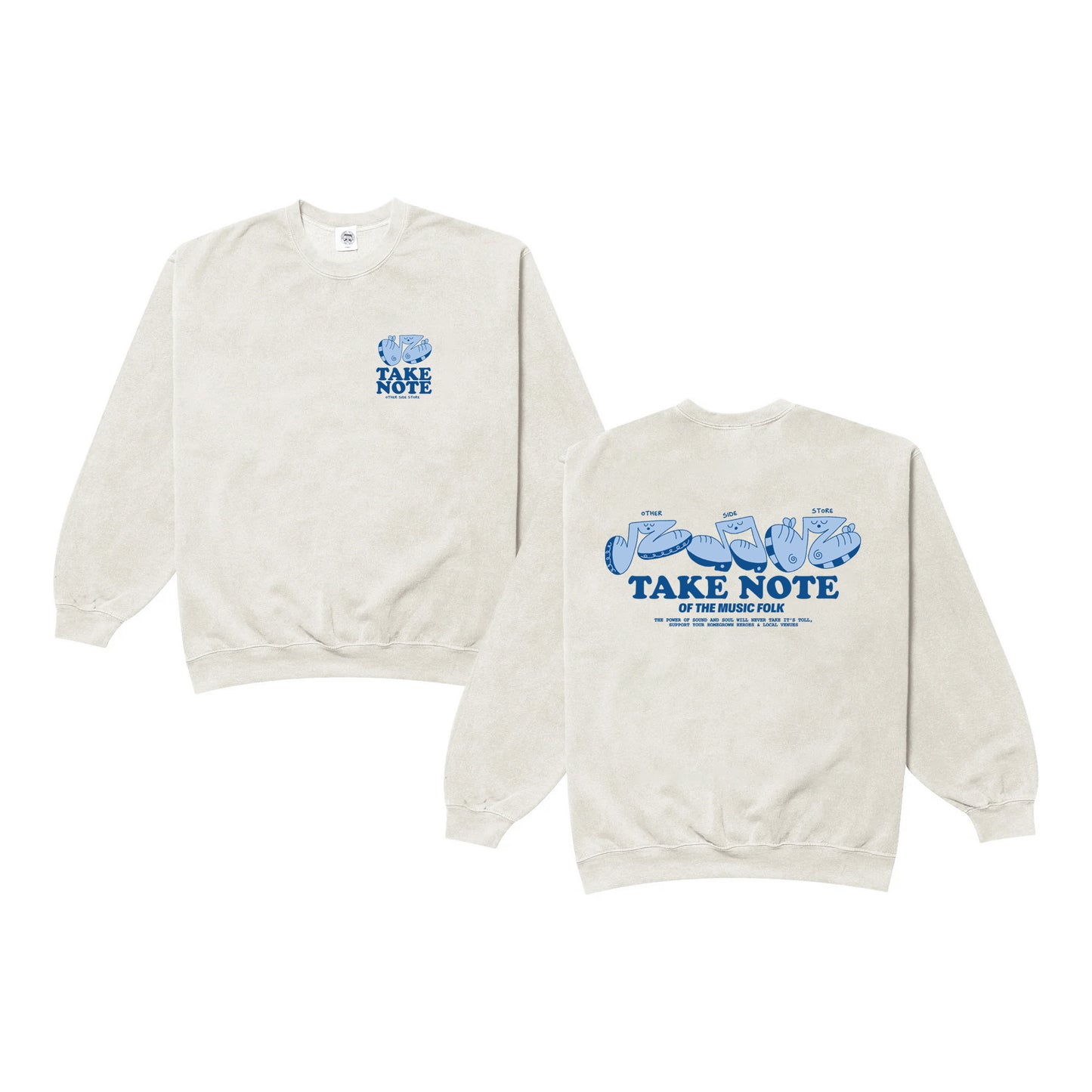 Other Side Store 'Take Note' Sweater - Vintage Washed Ecru
