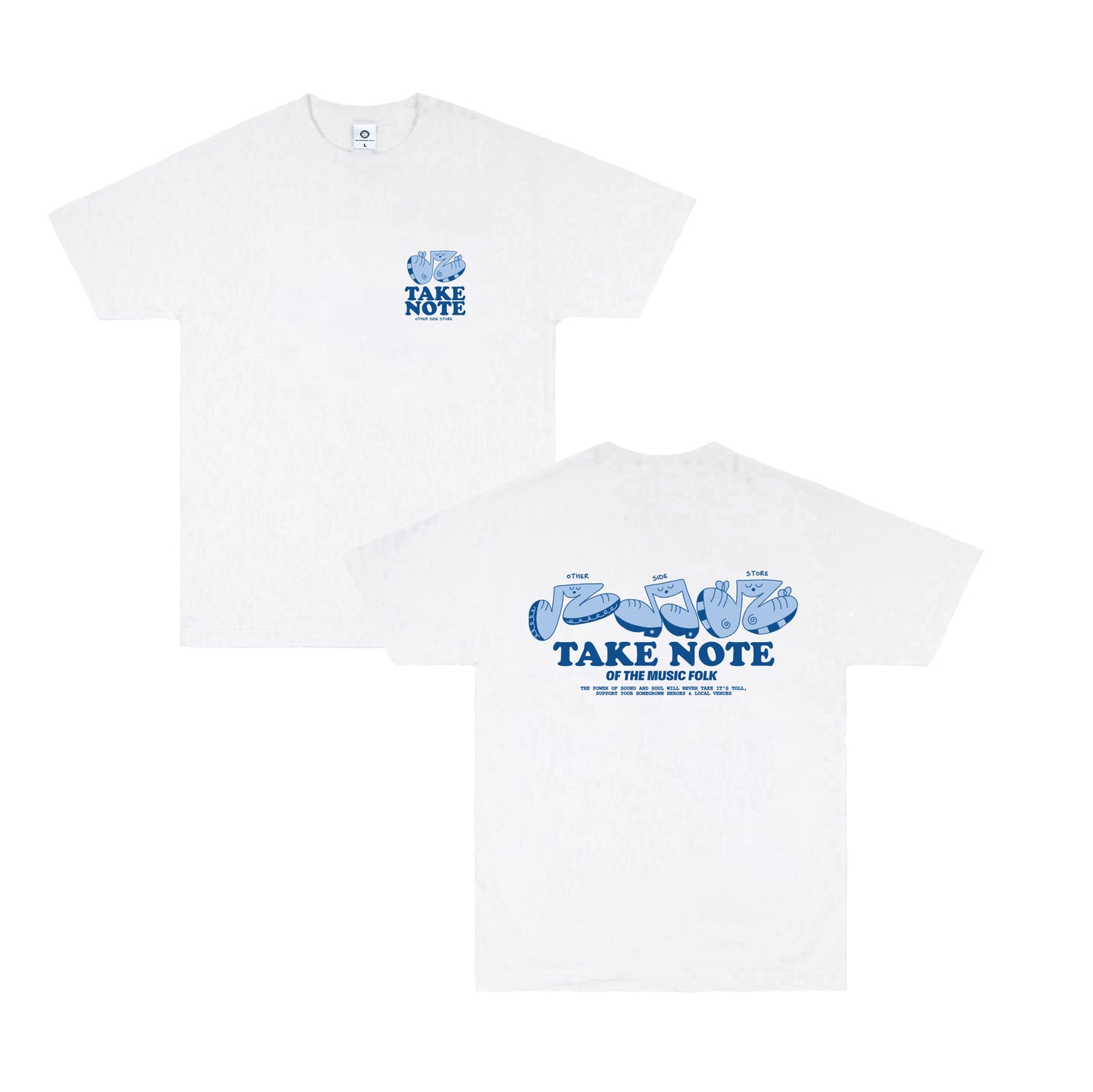 Other Side Store 'Take Note' Tee - White