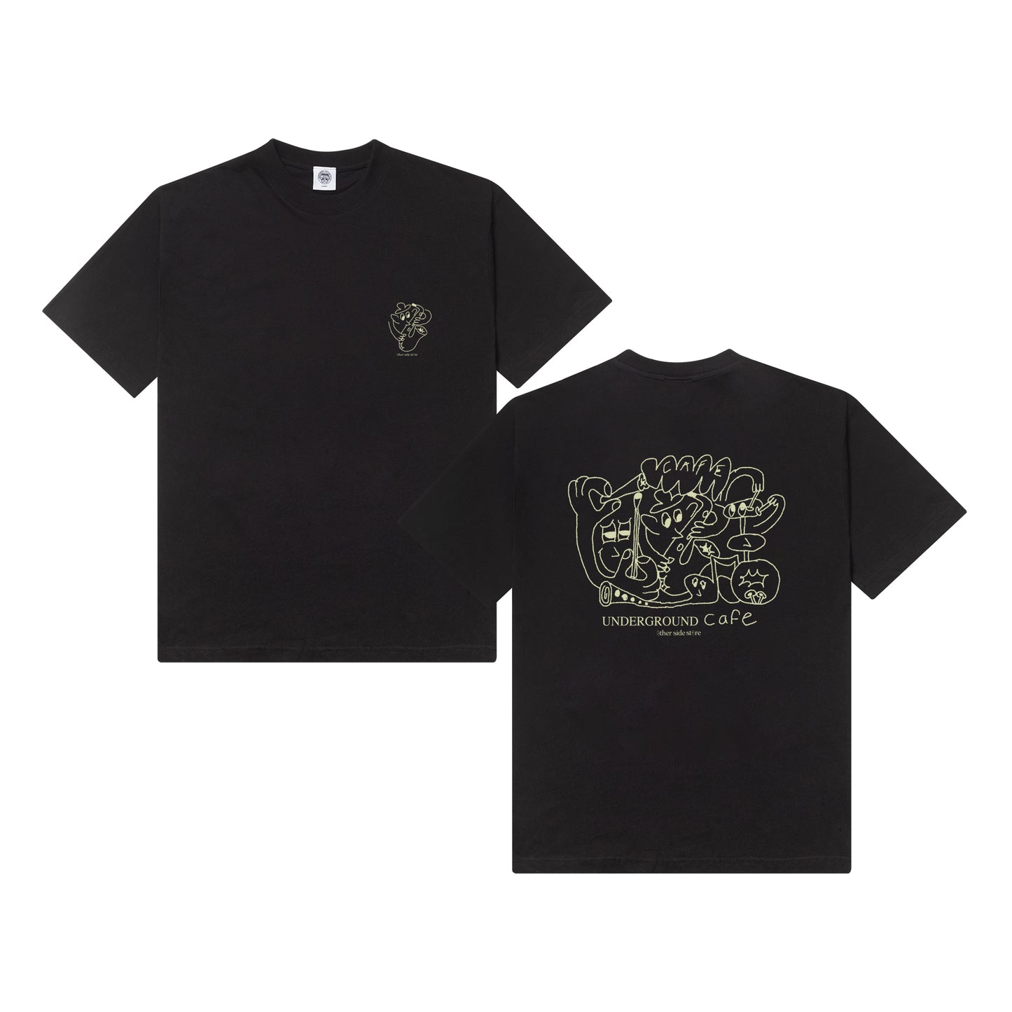 Other Side Store 'Underground Cafe' Tee - Black